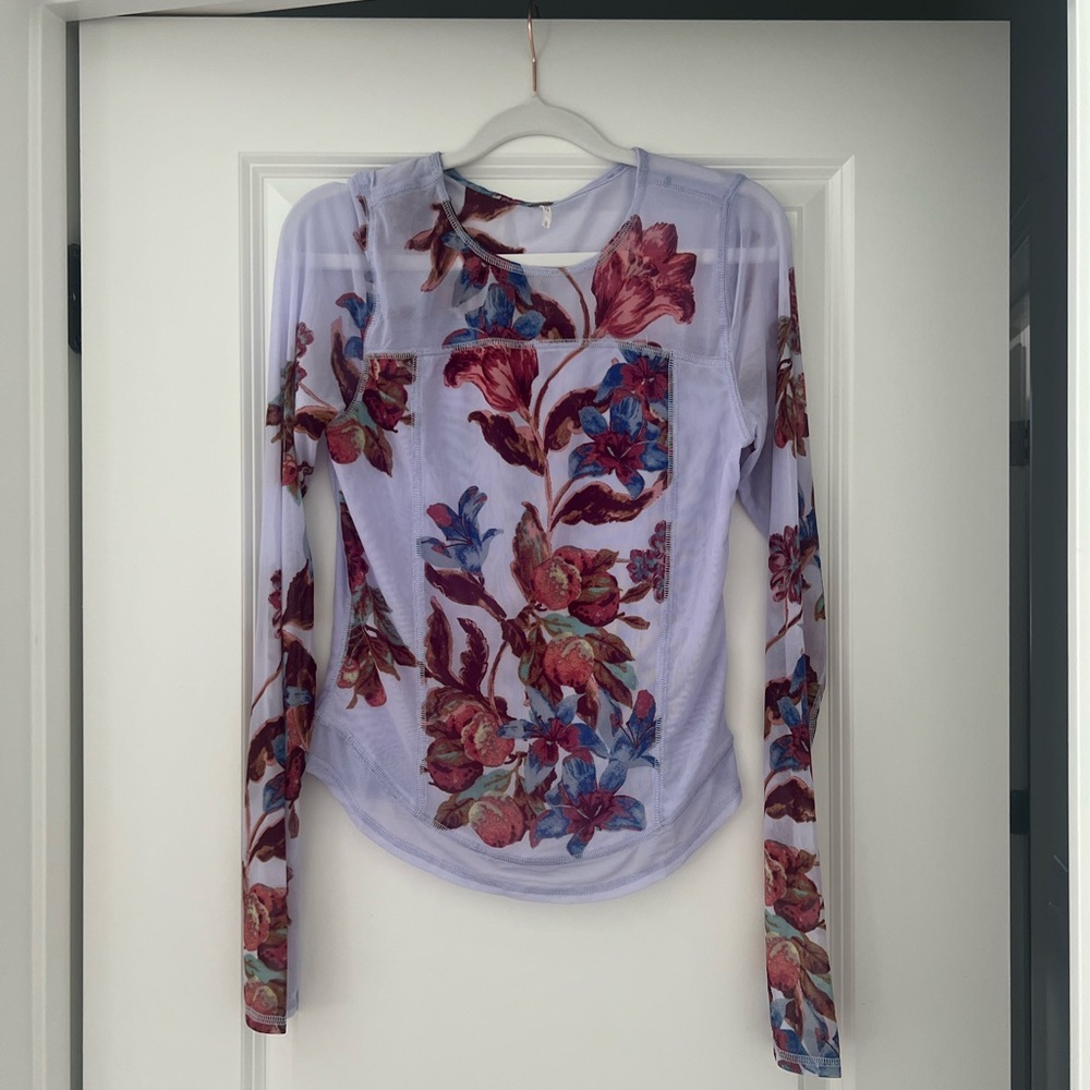 Free People Sheer Floral Long sleeve